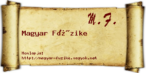 Magyar Füzike névjegykártya